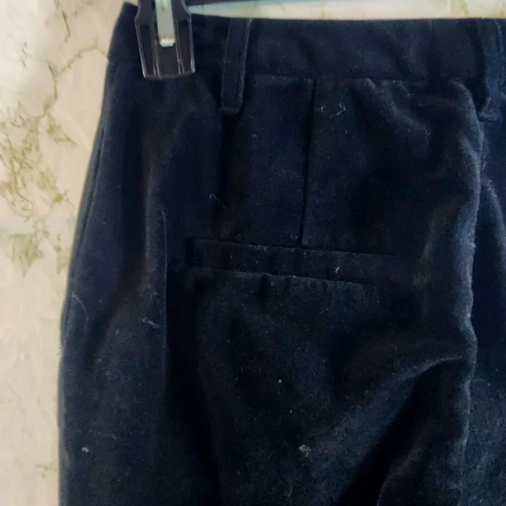 PART TWO Classic Fit Bootcut Black Velvet Pants